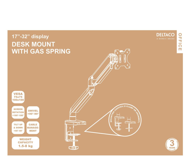 Deltaco ARM-0350 17-32" Czarny - 1307435 - zdjęcie 4